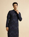 Dark Blue Chevron Printed Kurta